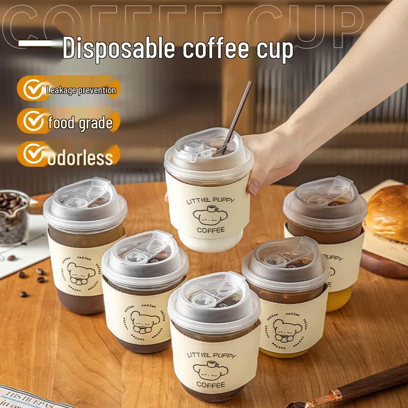 Meidi U-Shaped Disposable Plastic Cups with Lids