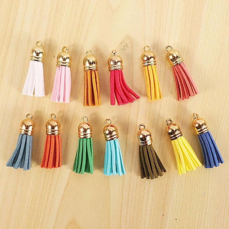 5/10/20Pcs 38mm Mini Leather Tassels Keychain Tassels For DIY Crafts Charms Earrings Bracelets Jewelry Making Supplies