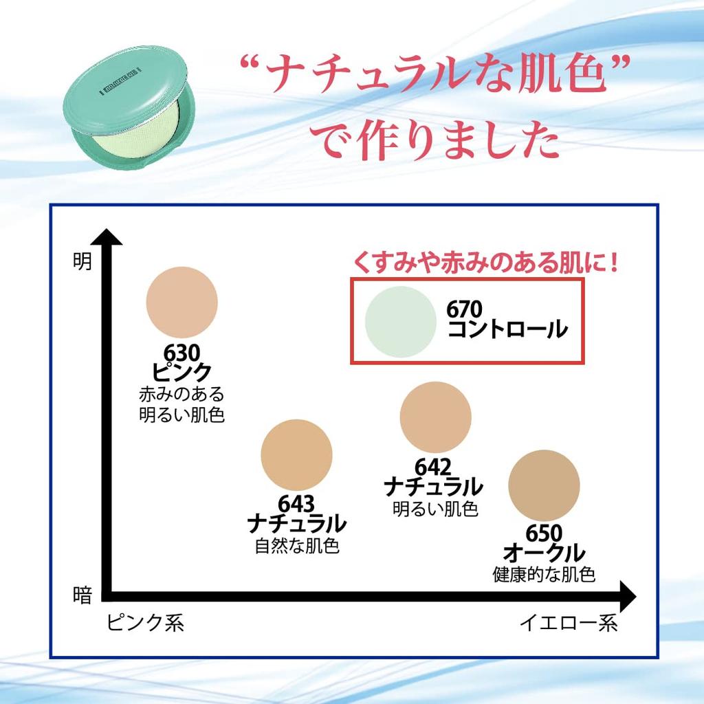 control Summer Cake 670 Control 16g Prevents heavy sweating and makeup Brightens Sweat-resistant summer-only powder, water-activated, (Green,