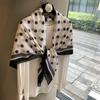 110*110cm Light Thin Square Scarf Polka Dot Silk Headscarf Fashion Beach Headscarf  for Women Girls