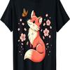 Fox  Cherry Blossom Flower Vintage T-Shirt