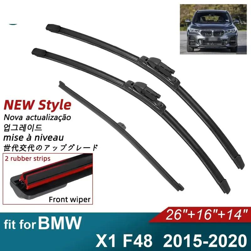 Double Rubber Car Wiper Blades for 2015- BMW X1 F48 Front Rear Windshield Wipers Accessories 2015 2016 2017 2018