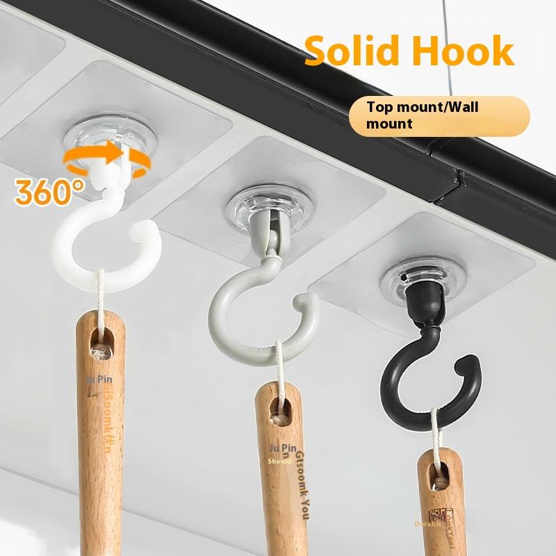 20/10 Pcs Self-Adhesive Wall Hanging Hook 360° Rotating No-Drilling Ceiling Household Hook