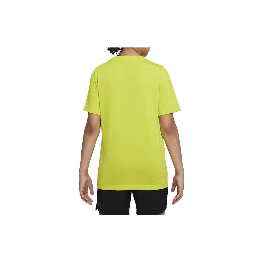 Nike Camiseta de Manga Curta com Gola Redonda e Estampa de Logotipo de Corte Solto para Crianças Verde DX1123-308