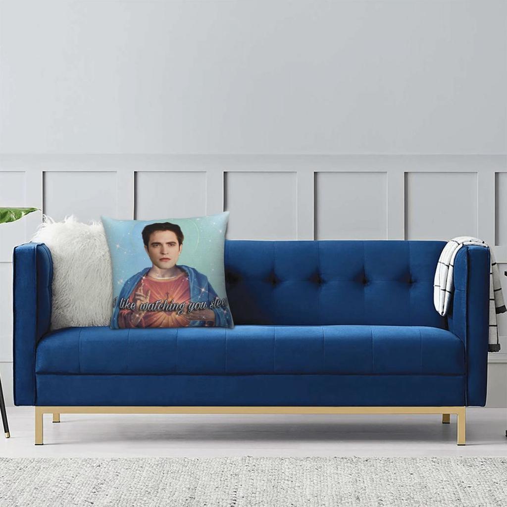 Twilight Edward Jezus Kussensloop Bedrukking Polyester Kussenhoes Robert Pattinson Sierkussenhoes Huis Ritssluiting 40*40cm