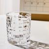 330ml Cocktail Goblet Drinking Drinkware Juice Tea Milk Cups Texture Plaid Transparent Simple Whiskey Glass Crystal Coffee Mug