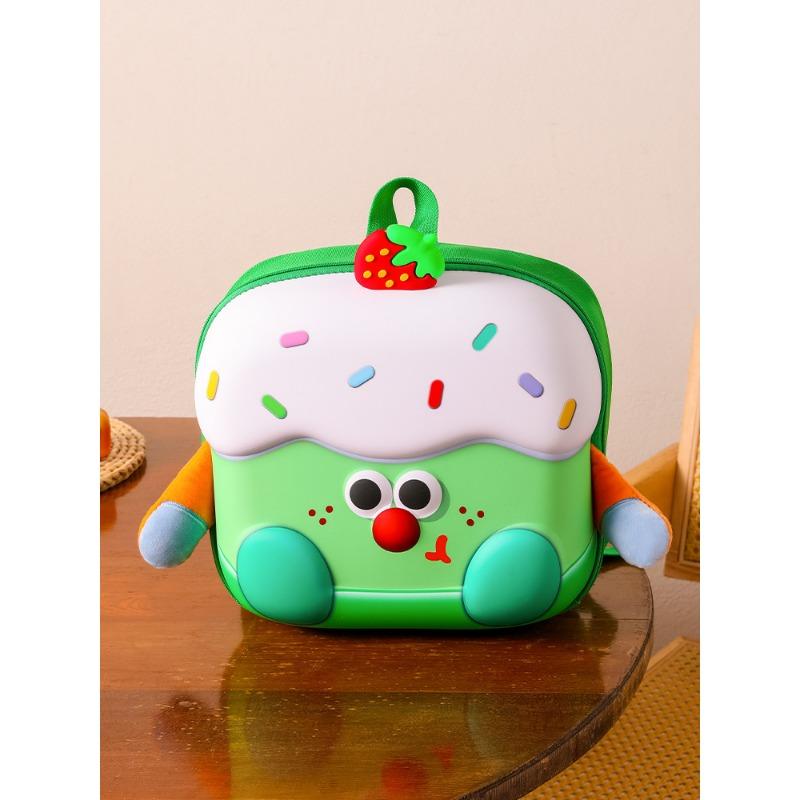 Kindergarten Student Schoolbags, Cartoon Cute Little Cake-shaped Boys' and Girls' Backpacks, Eggshell Children's Backpacks