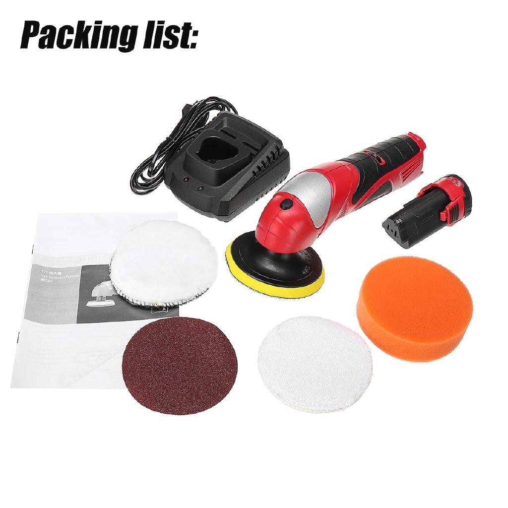 12V Polisher 5 Level Variable Speed 3000rpm Car Paint Care Compact Polishing Machine Sander Electric Floor Polisher