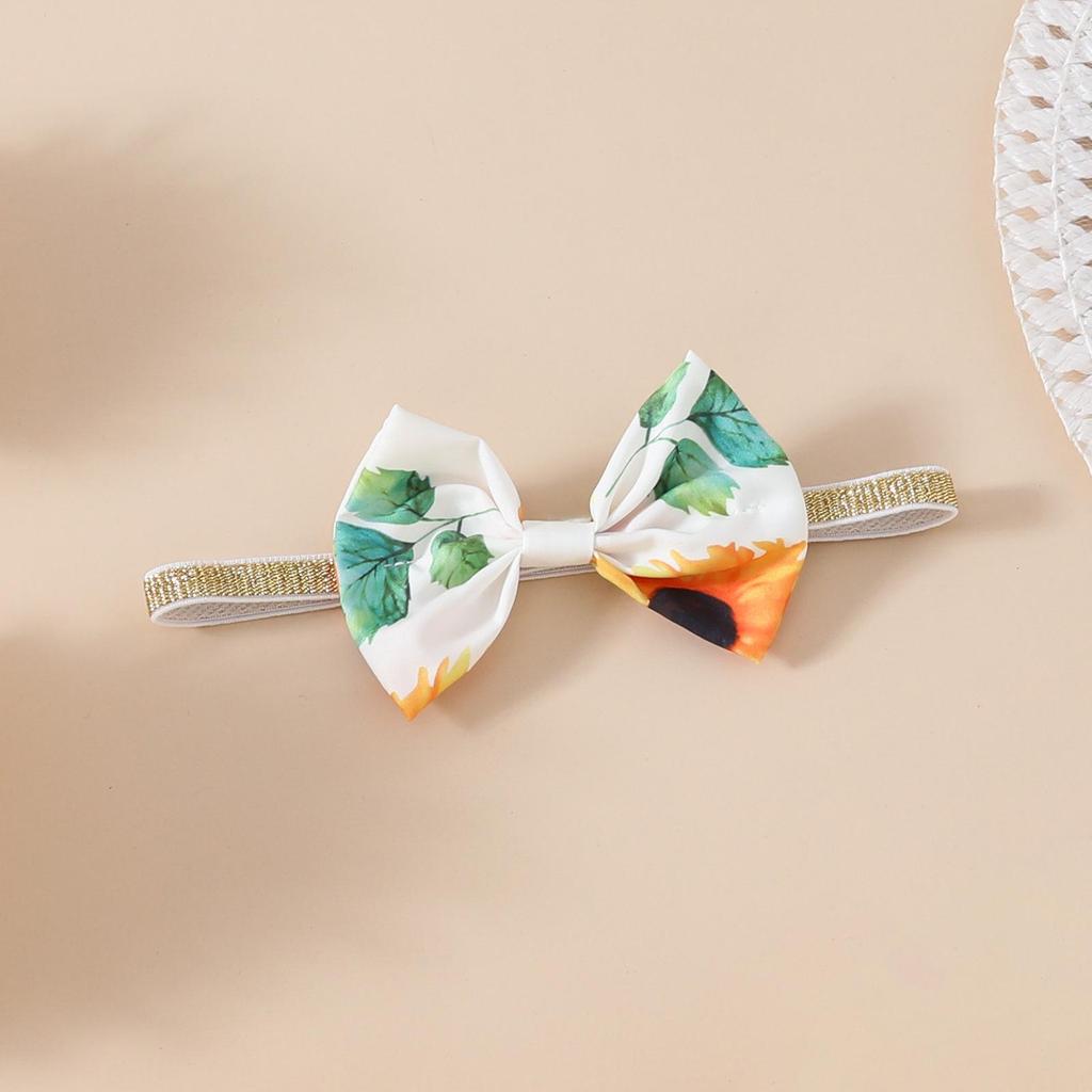 Conjunto de Macacão Floral Sem Mangas e Faixa de Cabeça para Bebês Meninas 0-1 Ano 2024