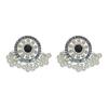 Miaojiang Girl Pearl Fringed Earrings Retro Ethnic Style Black Round Diamond Stud Earrings Unique Personalized Ear Jewelry