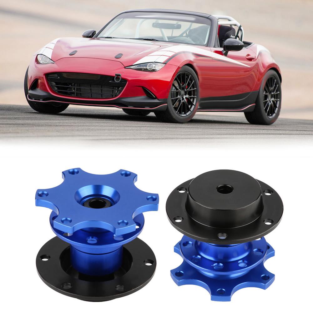 Car Steering Wheel Hub Quick Release Adapter Snap Off Kit with Screws(Black)
