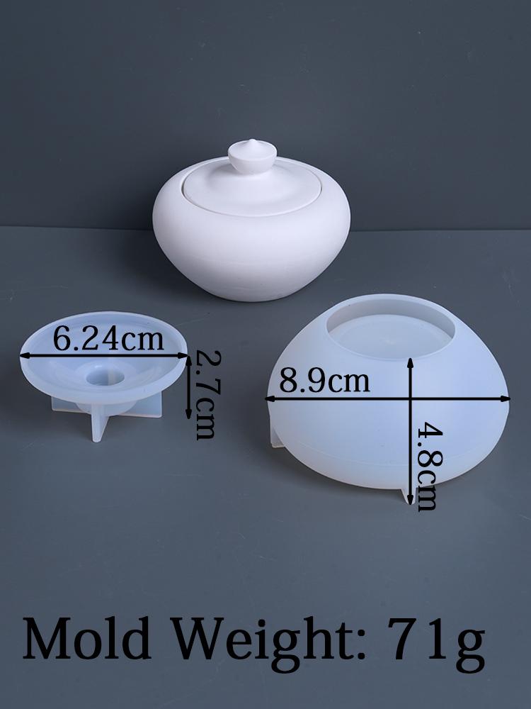 

Creativity Teapot Candle Jar Silicone Mold DIY Handmade with Lid Storage Box Plaster Resin Flower Pot Craft Casting Molds