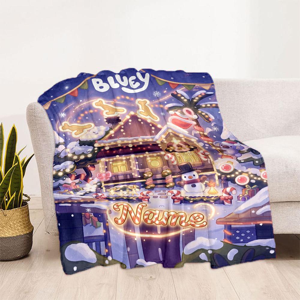 Christmas Friends Celebration Personalized Name Blanket Lightweight Customizable Blanket Comfortable Great for Chair Bed Sofa Living Room