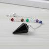 Rainbow Color Healing Crystal Pendant Bead Chain Natural Crystal Necklace  Daily Wear