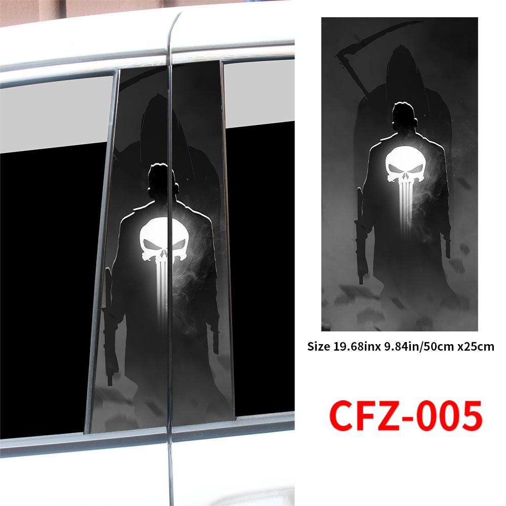 Punisher Skull Blood Stickers Car B-pillar Sticker Waterproof Auto Center Pillar Sunscreen Vinyl Decal Cover Scratch Accessories