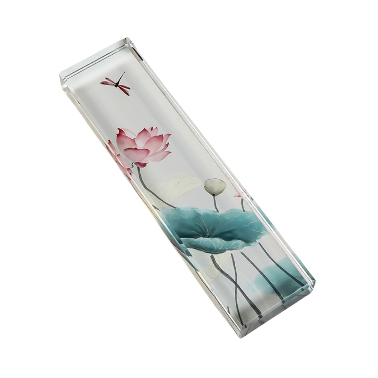 

Archnote Stylish Glass Paperweight for Clear Crystal Lotus Design Calligraphy, Glass,