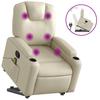 Vidaxl Lift-Up Massage Chair, Reclining, Cream, Eco-Leather