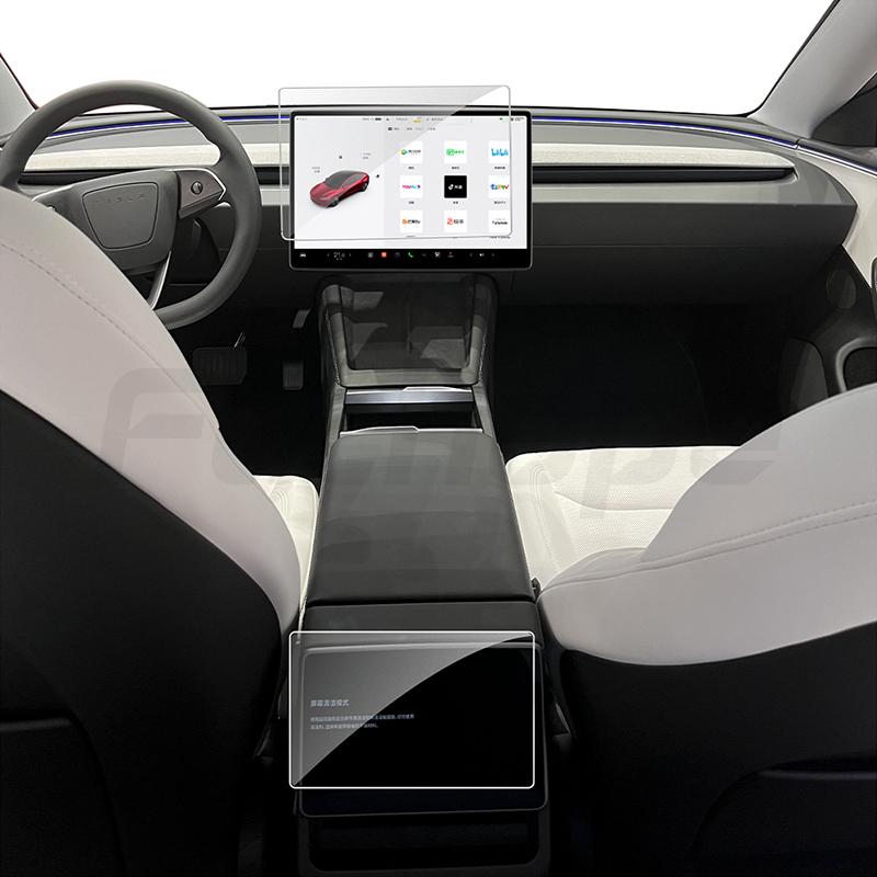 Fuhope sticlă securizată pentru Tesla Model 3 Highland Y 2025-2025, folie de protecție pentru controlul central, mat, strălucire HD