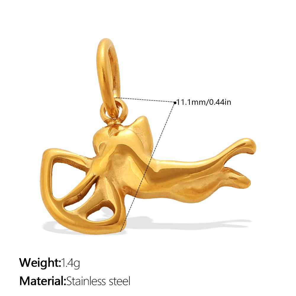 Yori 2Pcs Stainless Steel Gold Color PVD Plated Pendant for DIY Necklace Bracelet Earring Jewelry Making Accessories