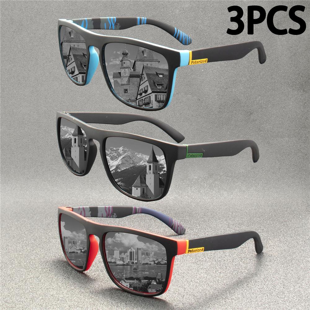 

3 шт. Модные солнцезащитные очки Мужские Дизайнерские Роскошного бренда Винтажные Уличные Очки от солнца для вождения Мужские Очки Тень Очки