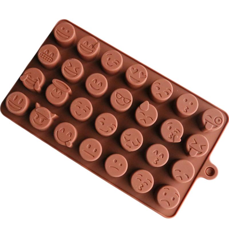 Silicone Cake Mold 28 Grid Smiley Memes Expression DIY Chocolate Fudge Christmas Cake Ice Cube Mold Kitchen Baking Tool For