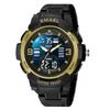 Herre Militærklokke Nye moteklokker Quartz Armbåndsur Herre 50m vanntett sportsklokke Digital Shock Army Watch