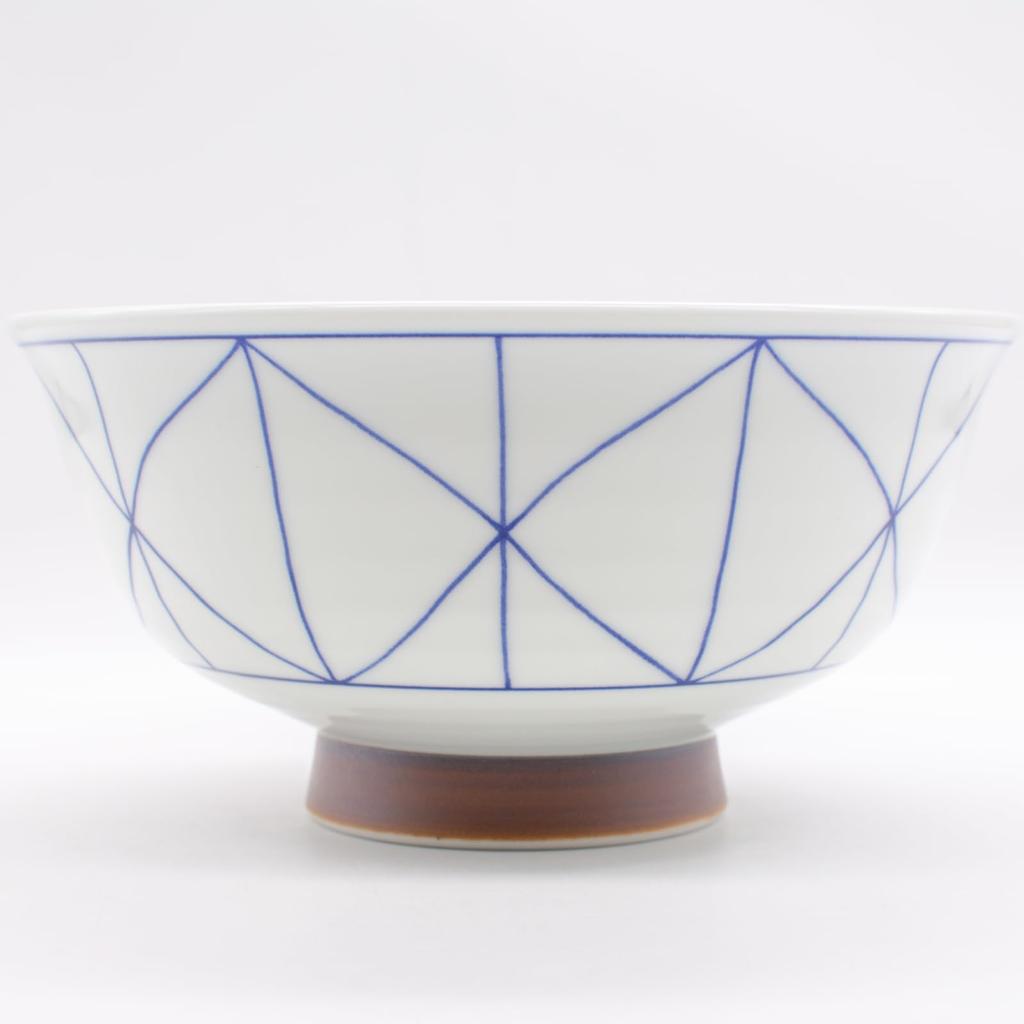 Saikaitoki Hasami Ware Takayama Kiln Leichte Reisschüssel Schüssel Schale Durchmesser ca.. 16,5 cm, Netzmuster, mikrowellen- und spülmaschinenfest, hergestellt in Japan, 20966