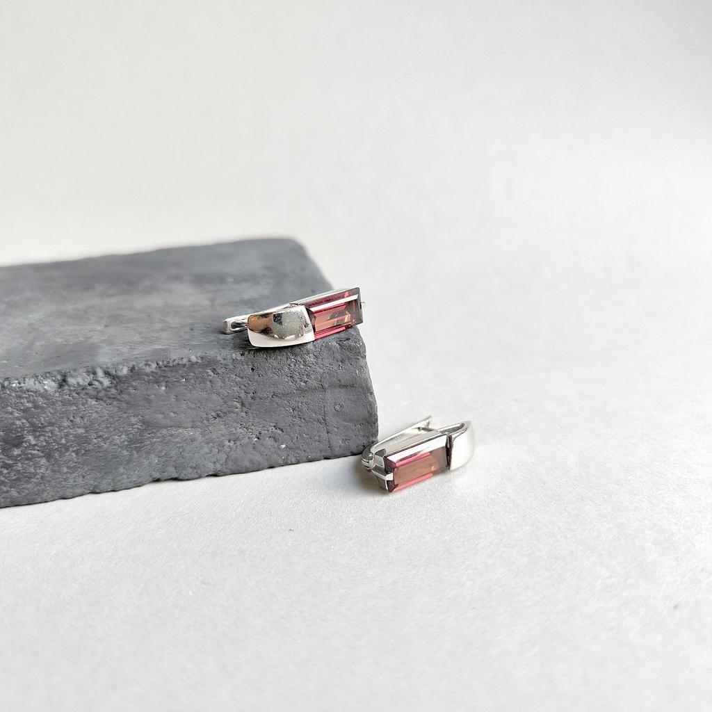 Серебряные серьги с натуральным гранатом 5.793ct (2166382)
