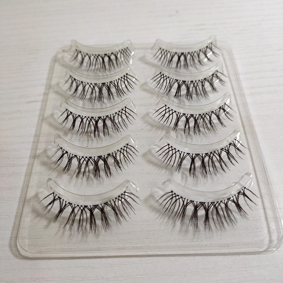 H4 Natural Hand-Tied False Eyelashes – Super Natural, Transparent Stem, Fine Stem W7.