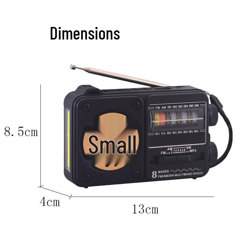 Solar-Powered Bluetooth Speaker with FM Radio, Card Slot, USB, and Multi-band Antenna