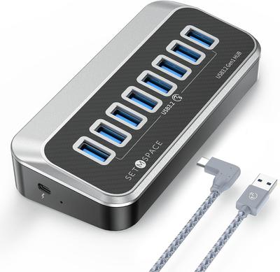SETMSPACE USB Hub 7 Ports 5Gbps High Speed Transfer Expansion Cable 100cm 3.0 USB3.0 Type-A (7USB A)