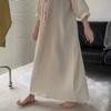 French High-End Cotton Long Sleeve Pajamas Women's Spring Autumn Plus Size Nightgown Loungewear Dress