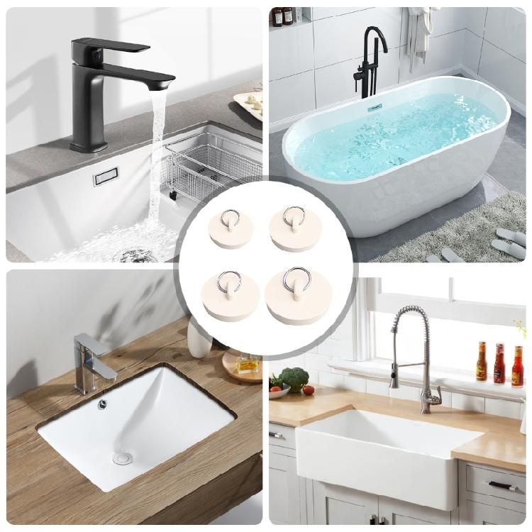 4Pcs Round Drain Stopper Rubber Water Sink Plug Bathtub Drain Stopper Mop Pool Plug for Bathtub Washbasin Sink