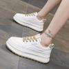 Thick-soled Sports and Leisure Shoes Women's 2025 Autumn New Popular Versatile Soft-soled White Shoes Bread Heightening Board Shoes