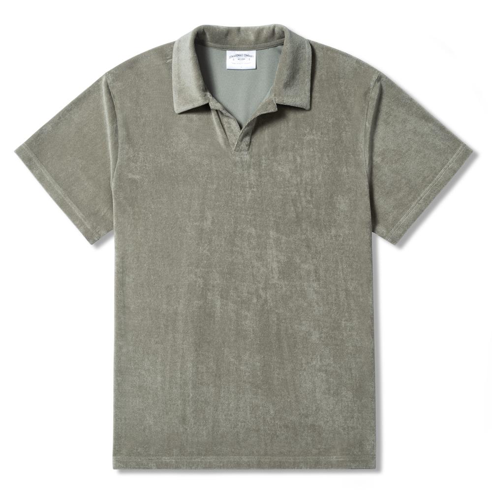 Terry Open Collar Short Sleeve T-Shirt M(95)