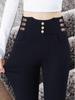 High Waist Velvet-Lined Denim Flare Pants for Women - Slimming, Elastic, and Warm Nine-Point Length
