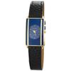 Montre-bracelet - AKZENT - Akzent - Boîtier métal doré - Cadran bleu - Bracelet simili cuir noir 16 mm