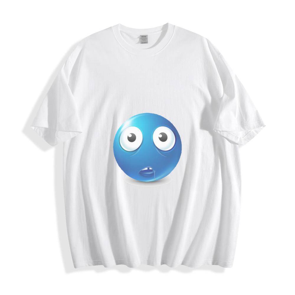 Awestruck Blue Emoji Drool T-Shirt - Playful and Unique Design Unisex Tee