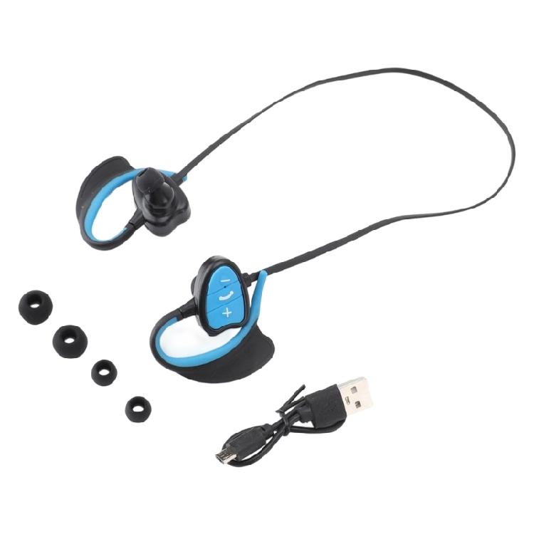 

Sweatproof Swimming Headphones Flexible Silicone Earhooks Stable Connection Sound Quality синій