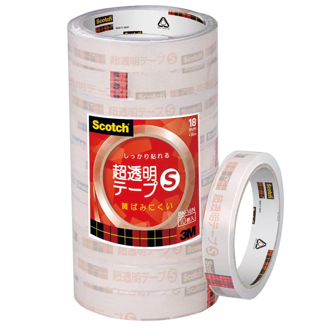 

3M Scotch Ultra Clear Tape S 18мм x 35м Большой рулон 10 штук BK-18N