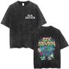 Funny Italian Brainrot Vintage Washed Tshirt Six Seven  Number Tshirt Men Women Casual Oversized Streetwear Male Casual Tees