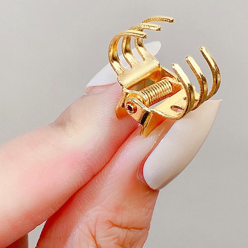 5Pcs Vintage Small Metal Hair Claws Sweet Mini Hair Clips Durable Styling Hair Accessories For Women Beauty Accessory Classic Clamp Jaw Claw Clip