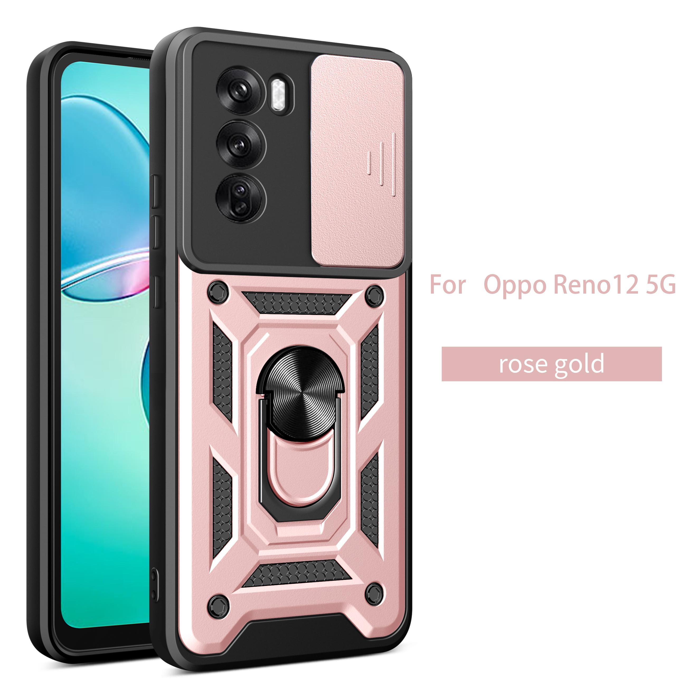 

For OPPO Reno12 5G Case Oppo Reno12 Pro Cover Reno 12 Pro Magnetic Ring Holder Armor Phone Case Slide Camera Protect Back Cover OPPO Reno12