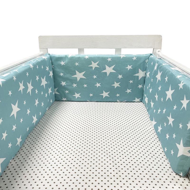 Soft Pure Cotton Removable and Washable Baby Crib Bumper, Anti-Collision, One-Piece Design