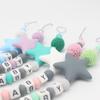 Colorful Silicone Star Leters Bead Chain Clip Holder Baby Feeding