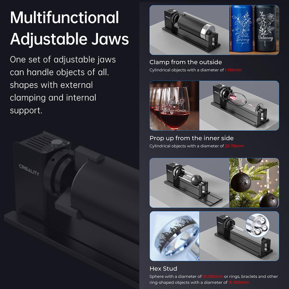 For   Kit Pro 3 in 1 Jaw   Roller Multifunctional   Engraver Attachment Use for Cylindrical Objects Wine Glass      