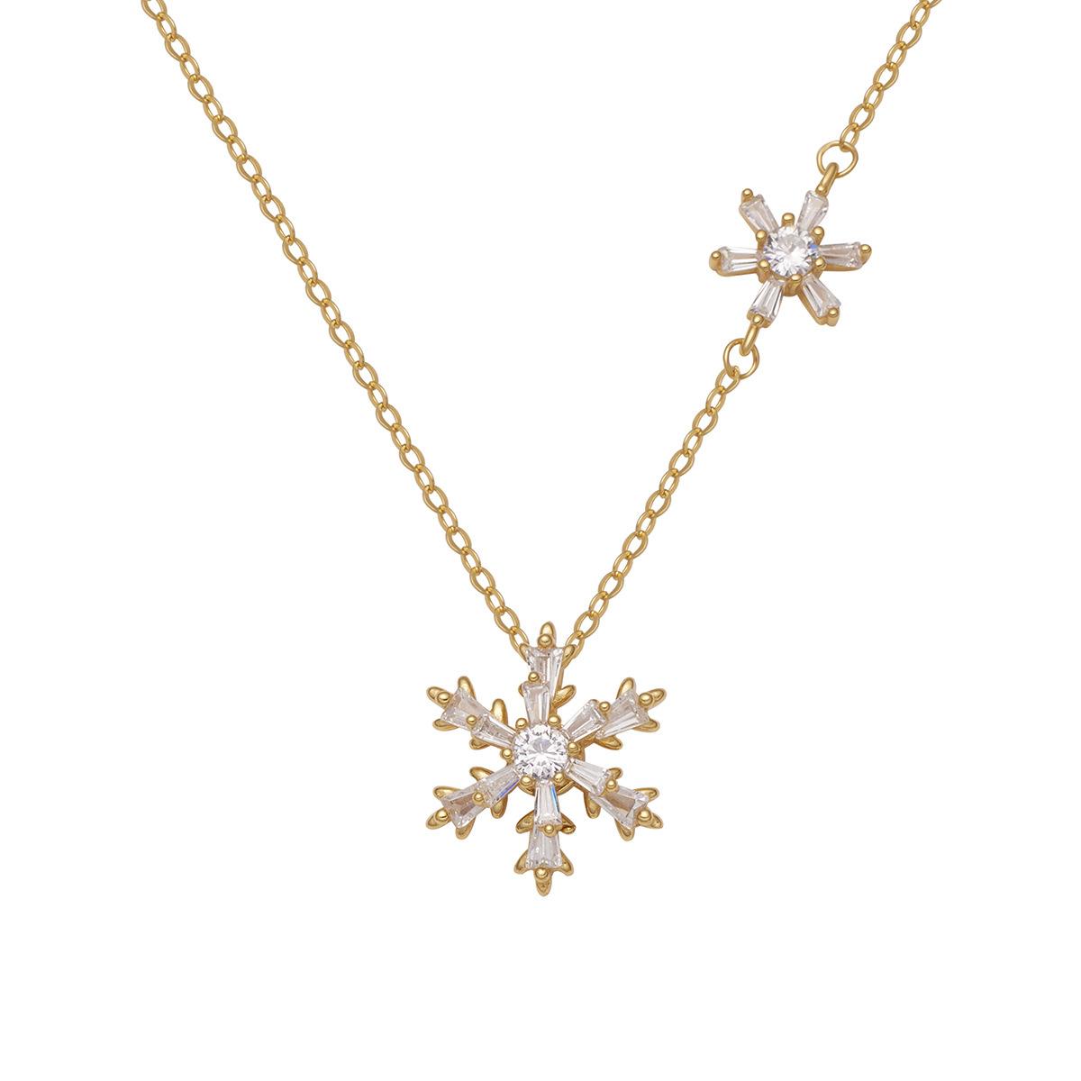 

Ожерелье из стерлингового серебра S925 с вращающейся снежинкой, женская мода, легкая, роскошная, высокого класса, с цветочной цепочкой на ключицу, которую можно вращать 925 silver