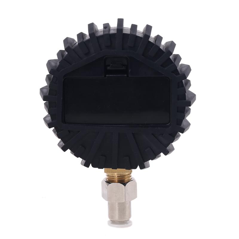 Digital Pressure Gauge with 6mm Outside Diameter Hose Straight Plug Fitting Connector 200PSI /BAR/KPA/kg/cm2 Gauge