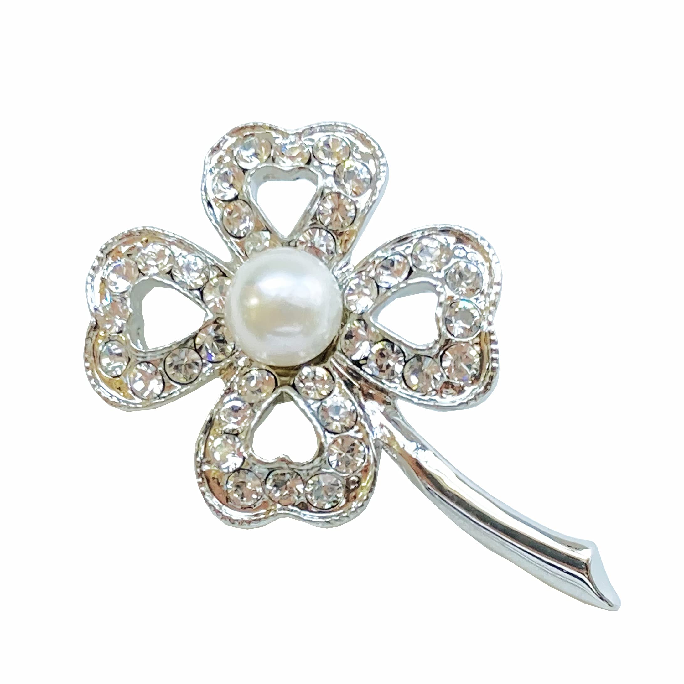

Akoya pearl pin clover pearl brooch [enyapearl] brooch, four-leaf