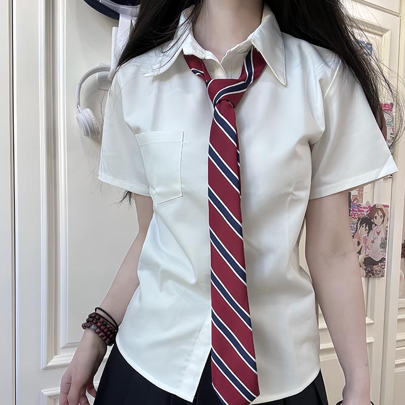 Women's TR Fabric Japanese School Style Blouse - Long & Short Sleeve Options